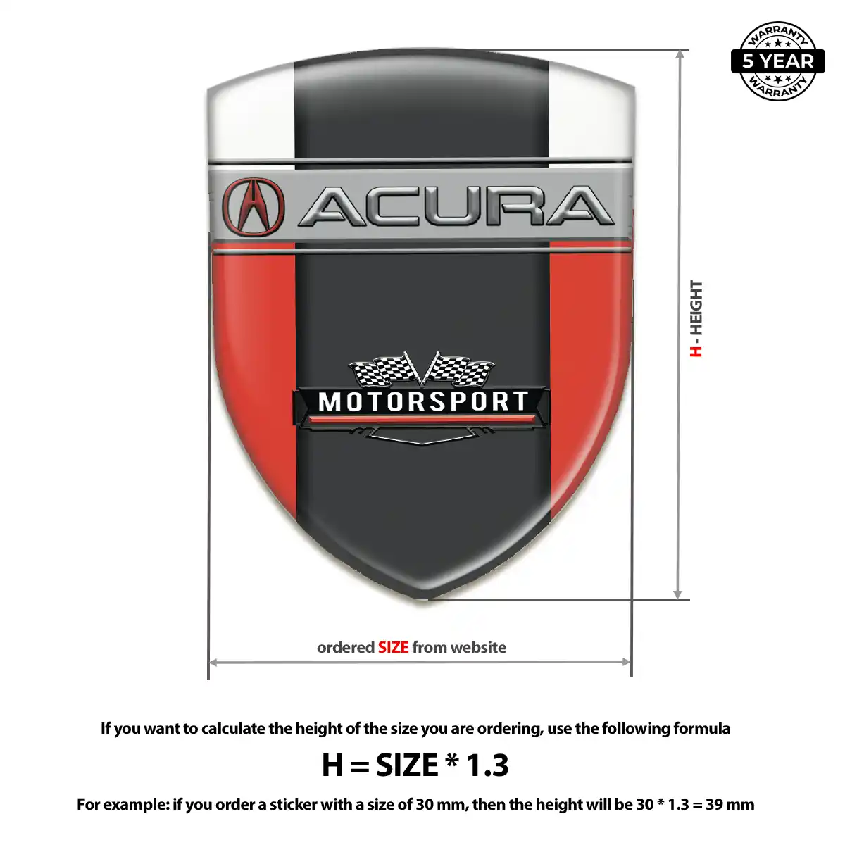 Acura Vehicle Logo Sticker Opulent Line