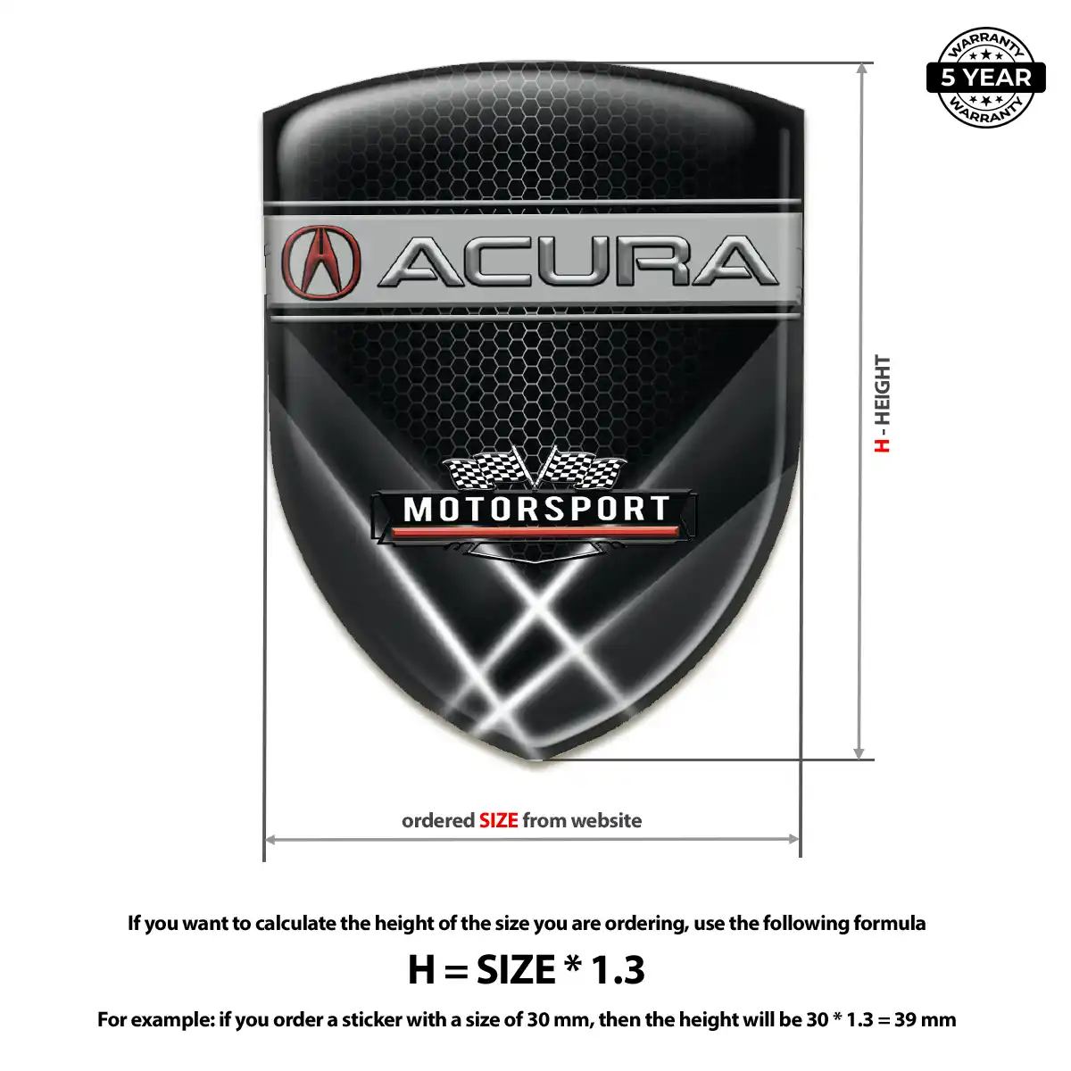 Acura Vehicle Logo Sticker Prestige Line