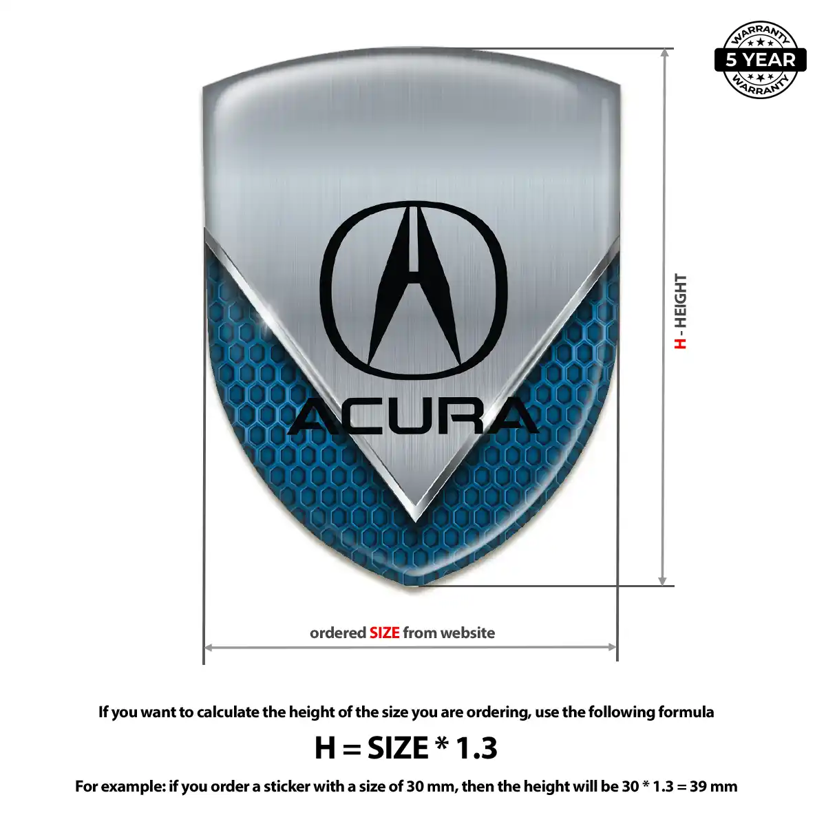 Acura Vehicle Logo Sticker Refined Design