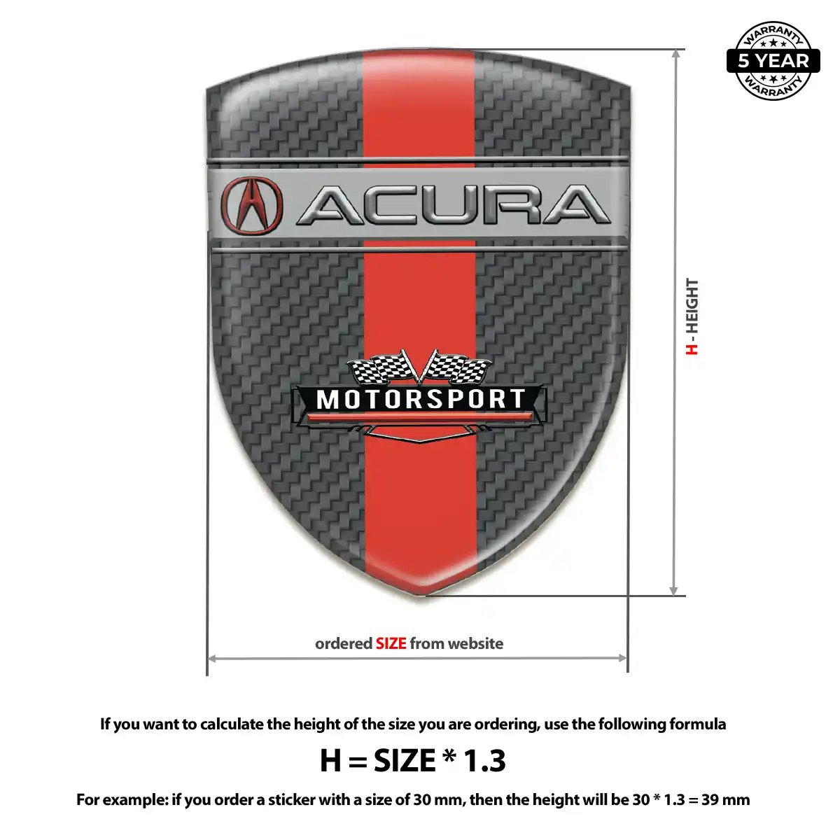 Acura Vehicle Logo Sticker Signature Grade