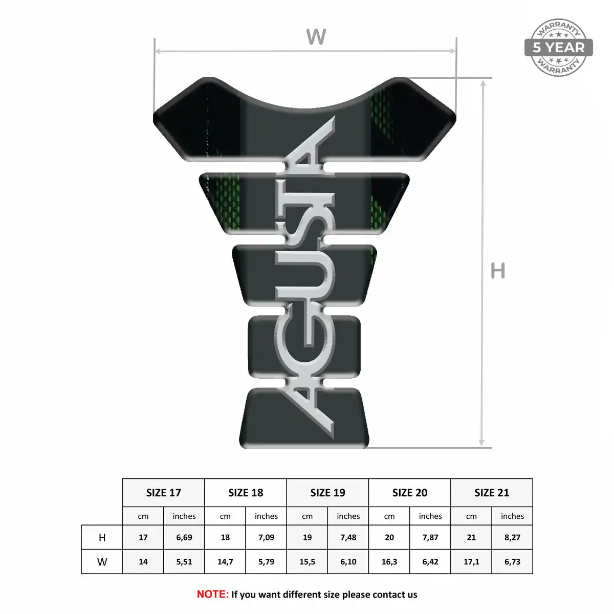 Agusta Domed Tank Protector Sleek Style