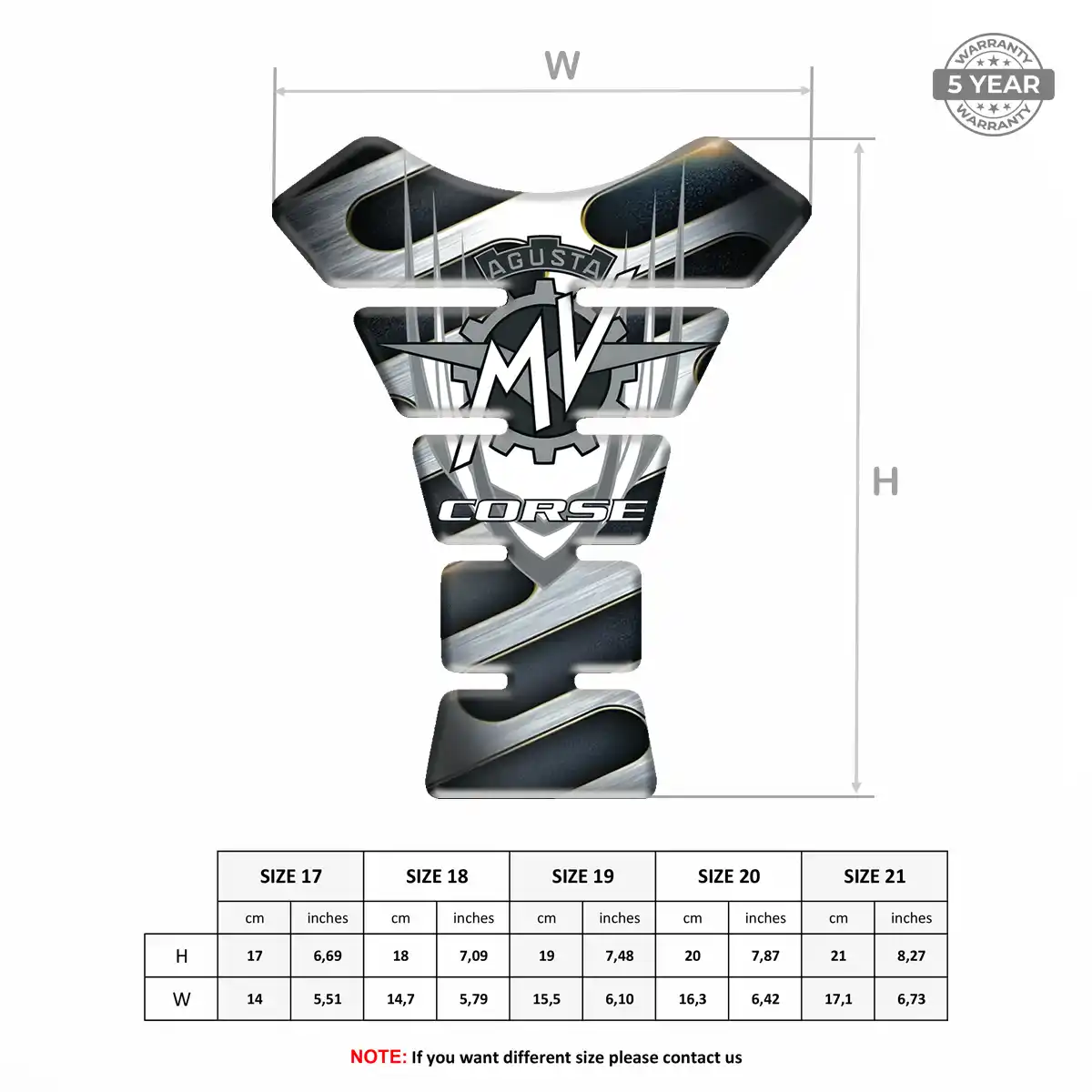 Agusta Domed Tank Sticker Refined Design