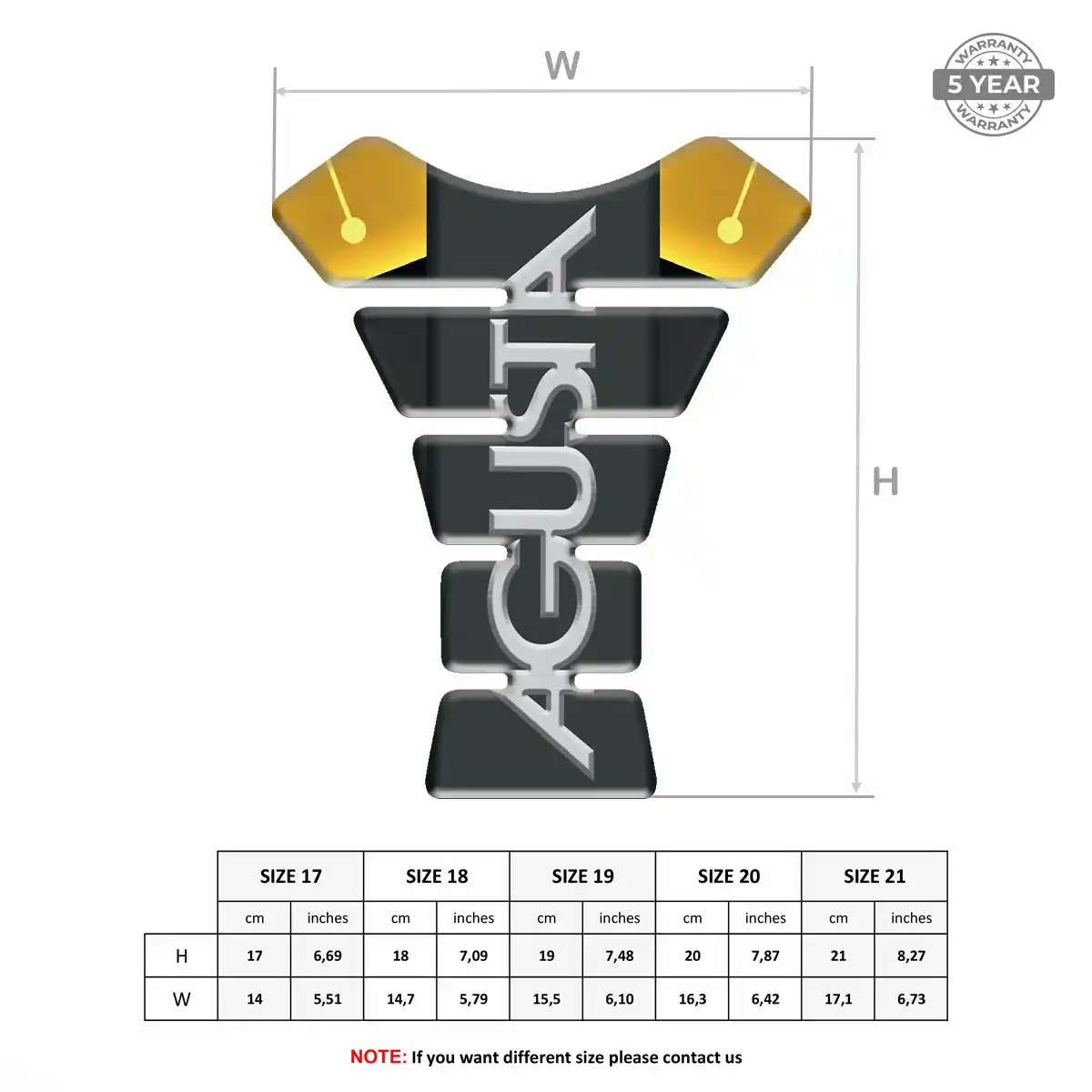 Agusta Motorcycle Tank Decal Elite Finish