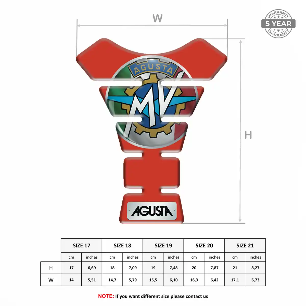 Agusta Motorcycle Tank Protector Elite Finish