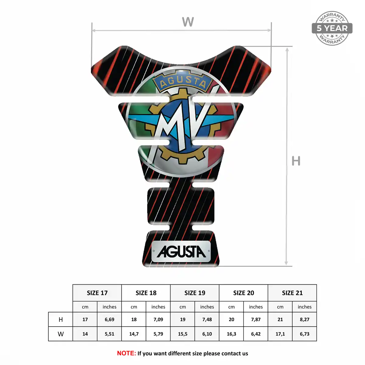 Agusta Tank Guard Pad Motorcycle Sleek Style