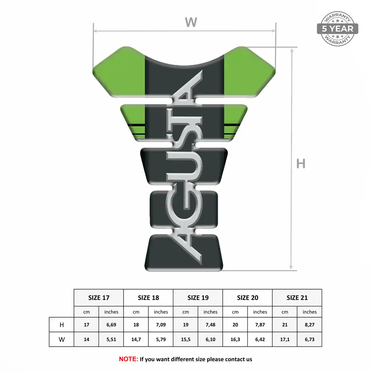 Agusta Tank Pad Guard Elite Finish