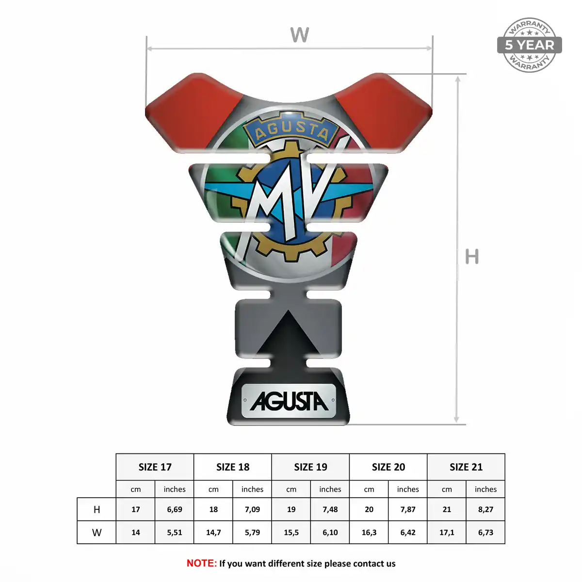 Agusta Tank Pad Guard Motorbike Superior Craft