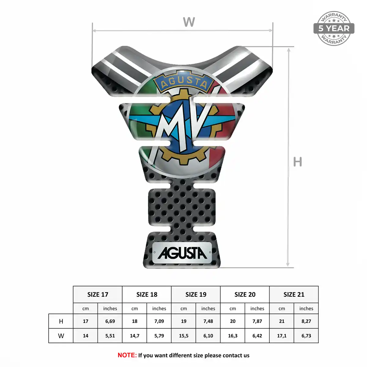 Agusta Tank Pad Guard Motorcycle Elite Finish