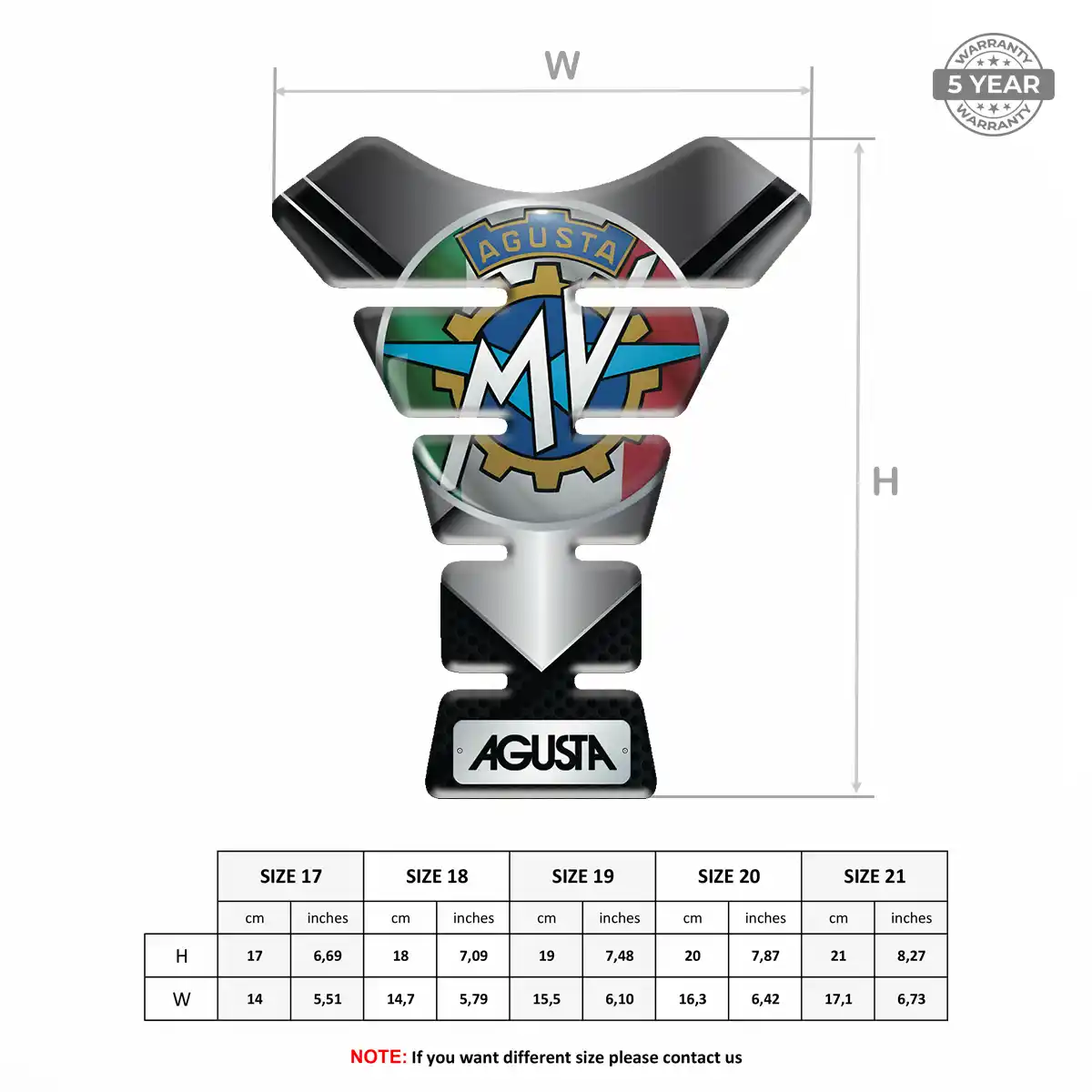 Agusta Tank Pad Motorcycle Signature Grade