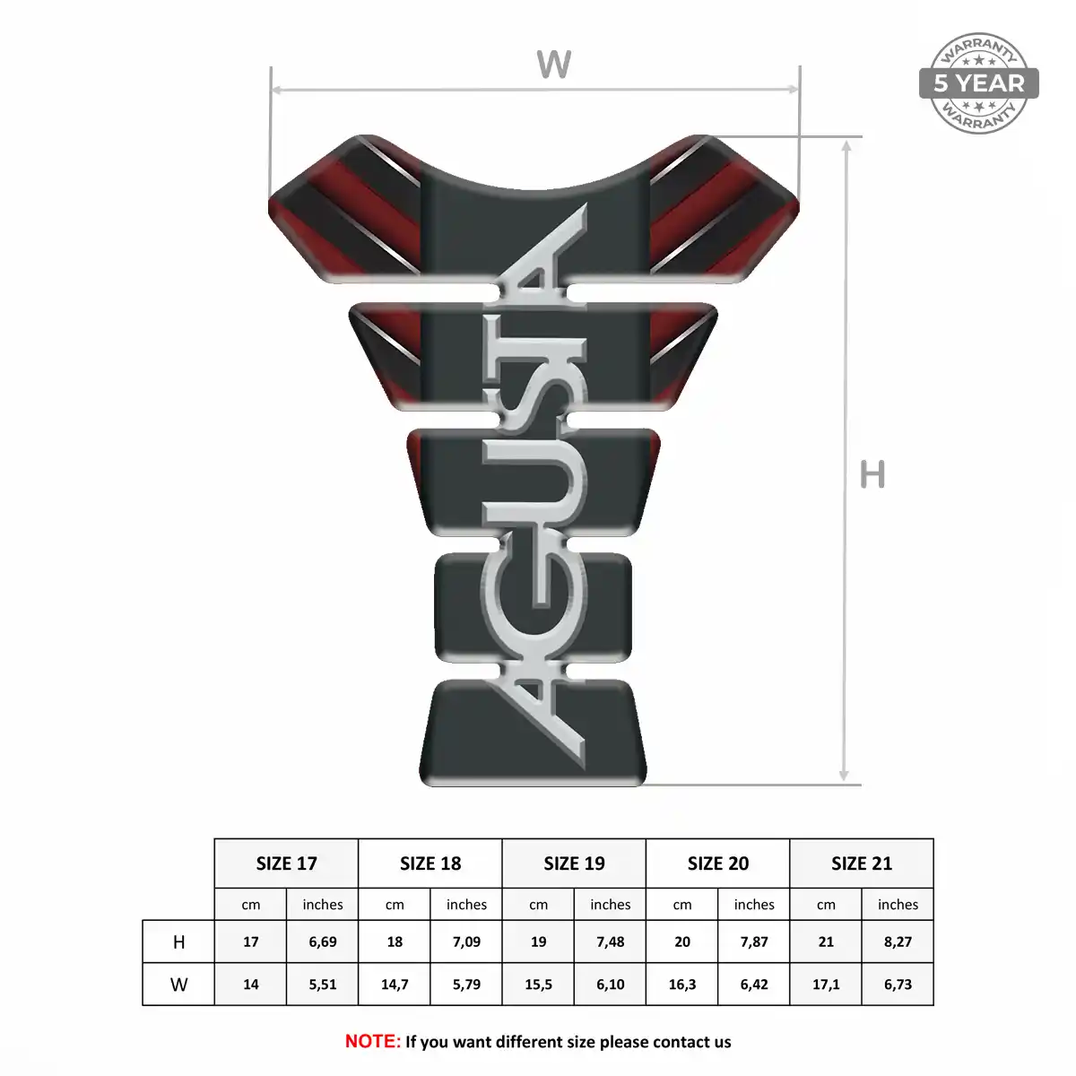 Agusta Tank Pad Protector Motorbike Refined Design