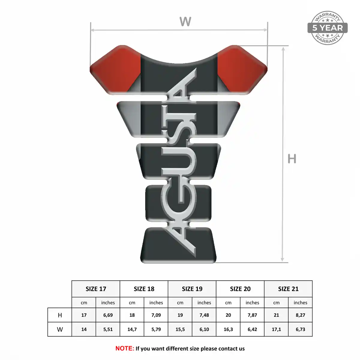 Agusta Tank Pad Protector Motorbike Sleek Style
