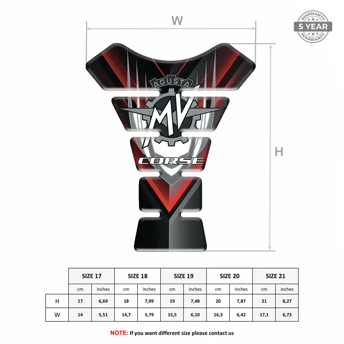 Agusta Tank Pad Protector Motorcycle Refined Design