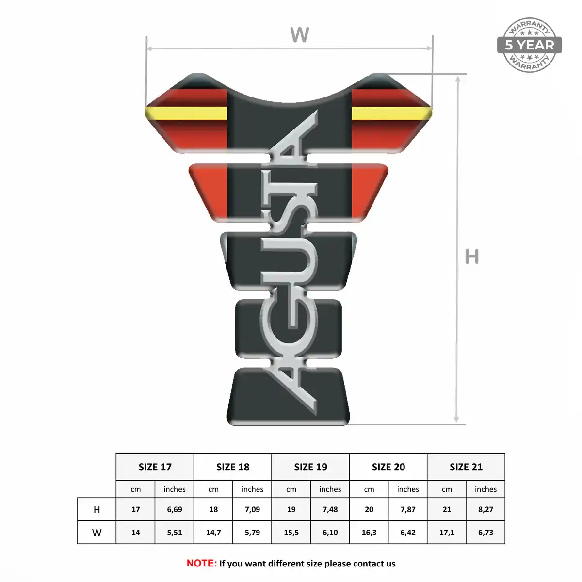 Agusta Tank Pad Protector Motorcycle Sleek Style