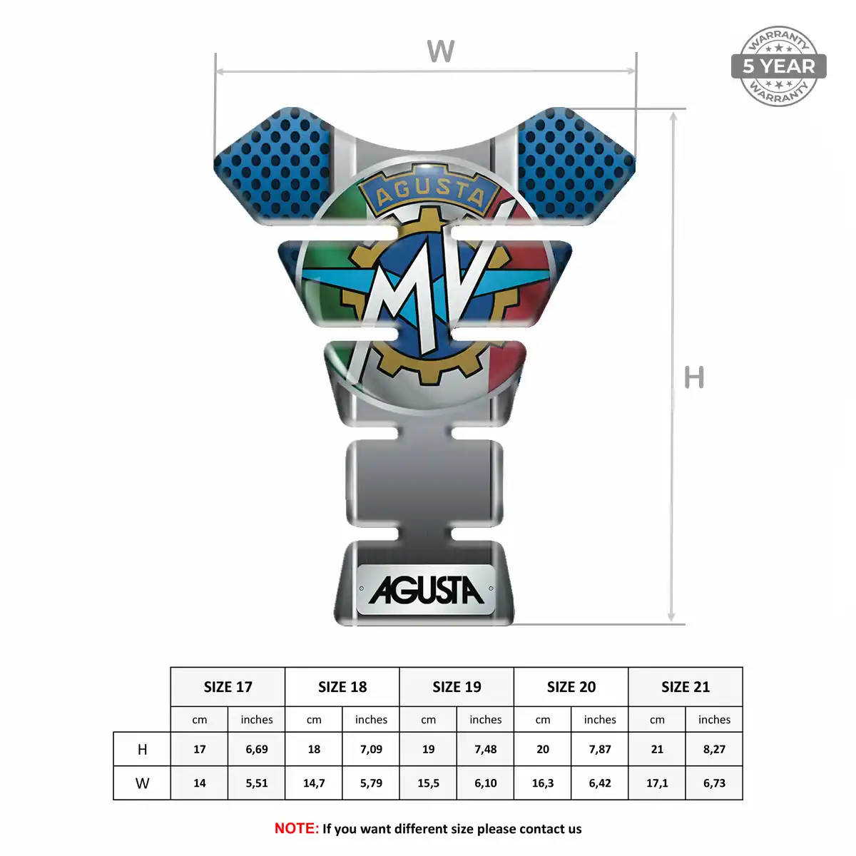 Agusta Tank Pad Protector Motorcycle Superior Craft