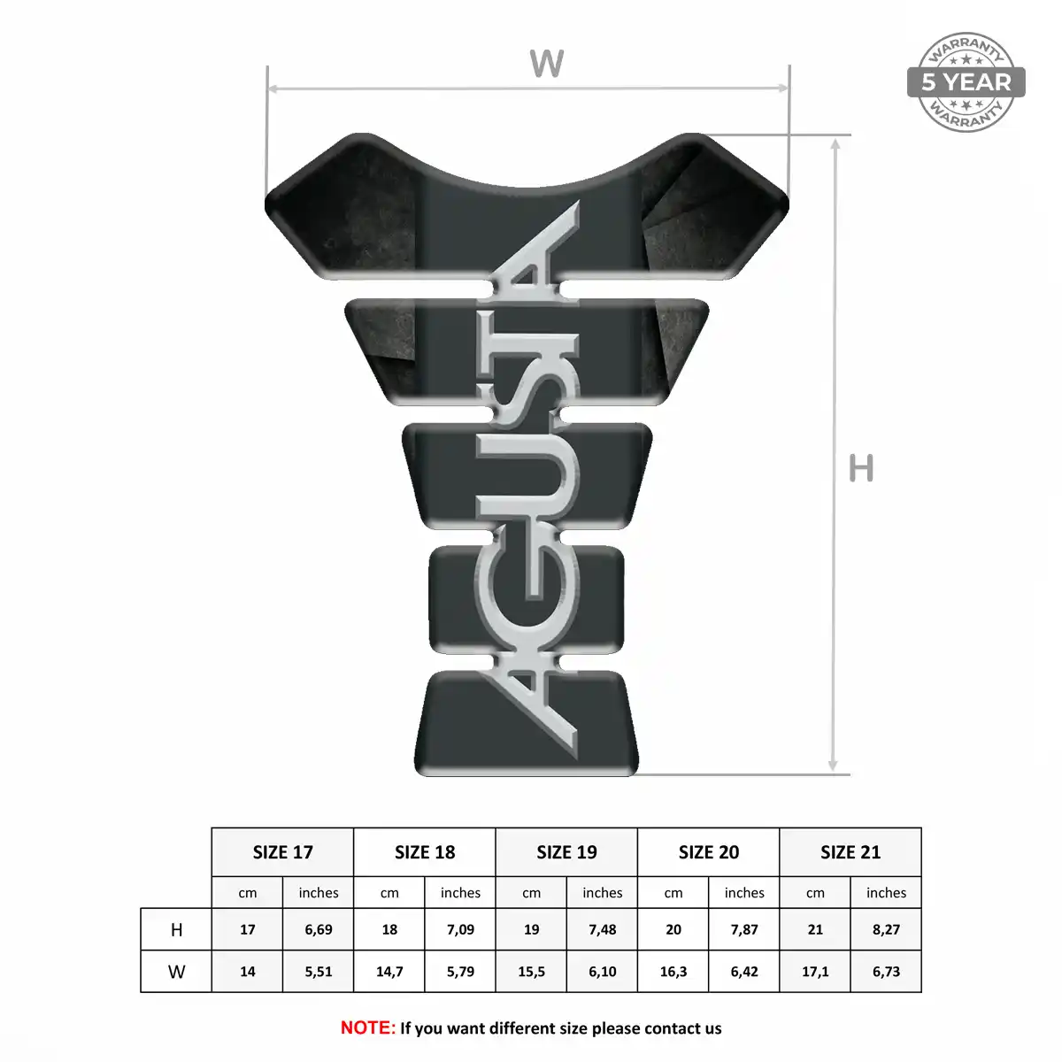 Agusta Tank Pad Protector Sleek Style