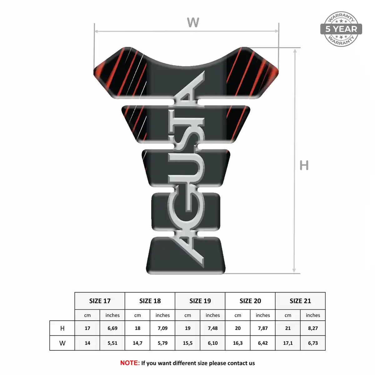 Agusta Tank Pads Motorbike Elite Finish