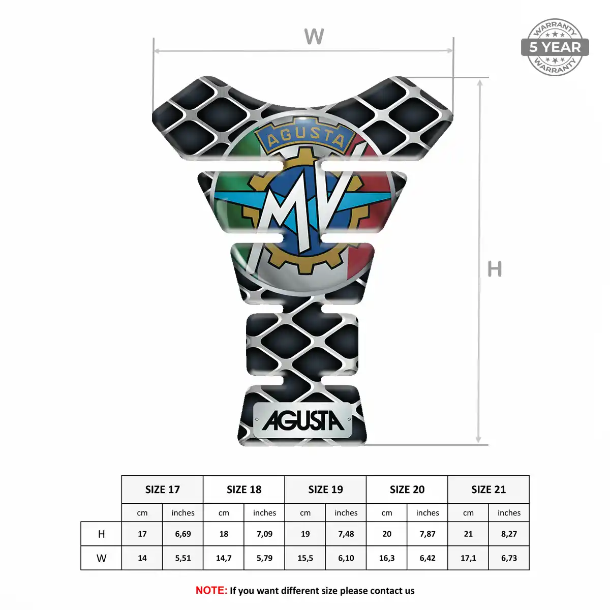 Agusta Tank Pads Motorbike Refined Design