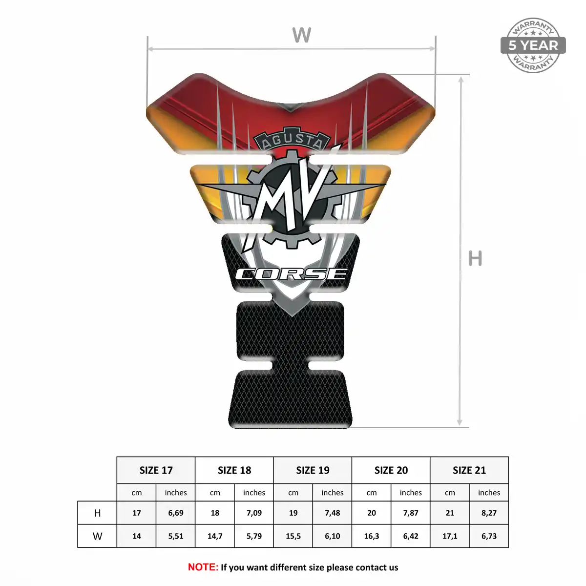 Agusta Tank Pads Motorcycle Signature Grade