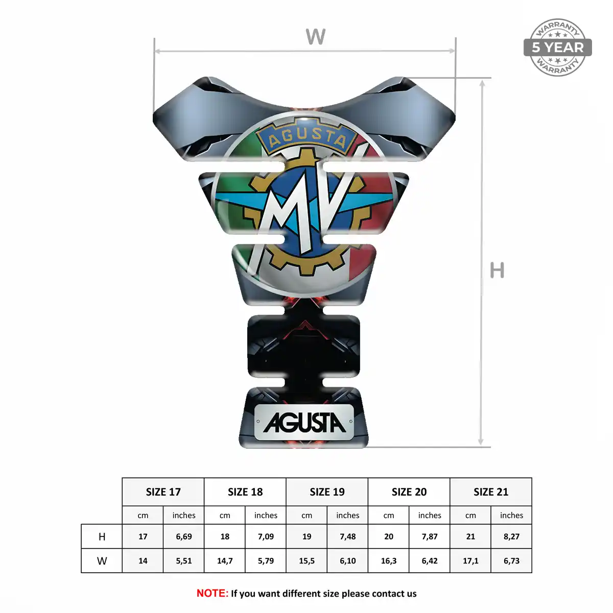 Agusta Tank Pads Protector Motorcycle Signature Grade