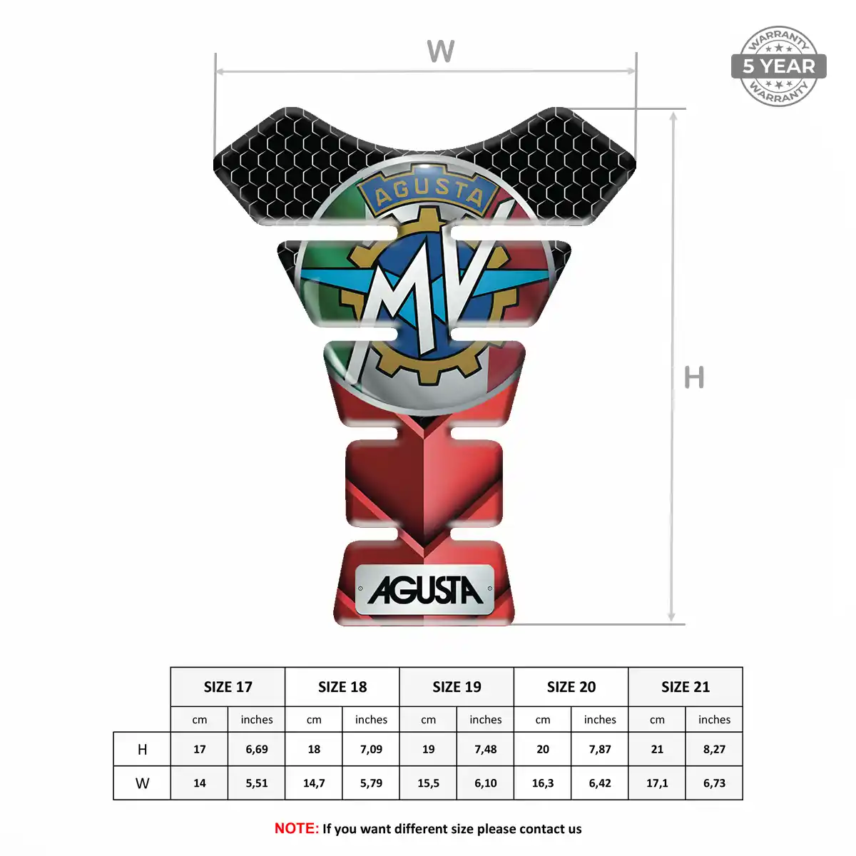Agusta Tank Pads Protector Superior Craft