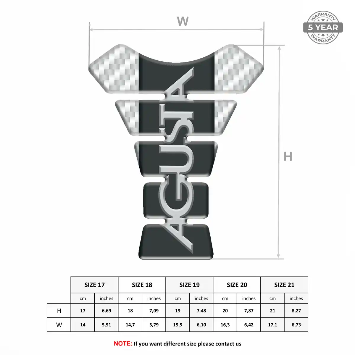 Agusta Tank Protector Guard Motorbike Elite Finish