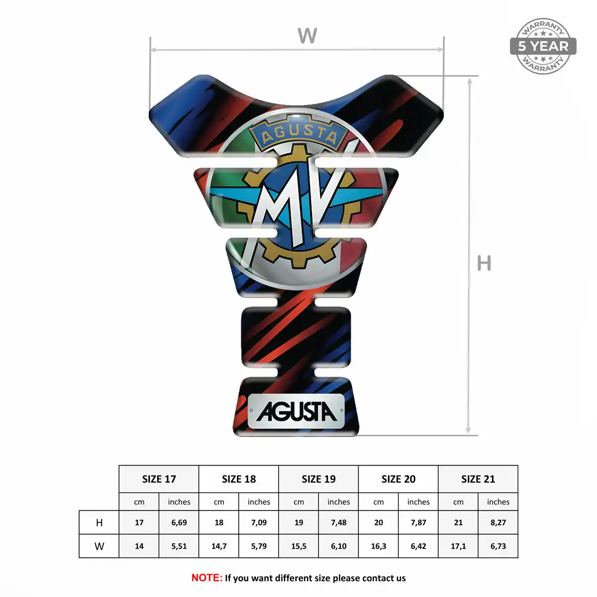 Agusta Tank Protector Guard Motorcycle Signature Grade