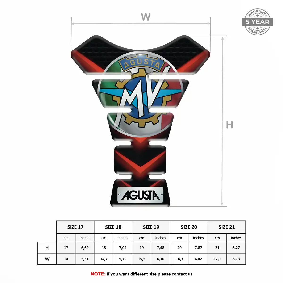 Agusta Tank Protector Motorbike Elite Finish