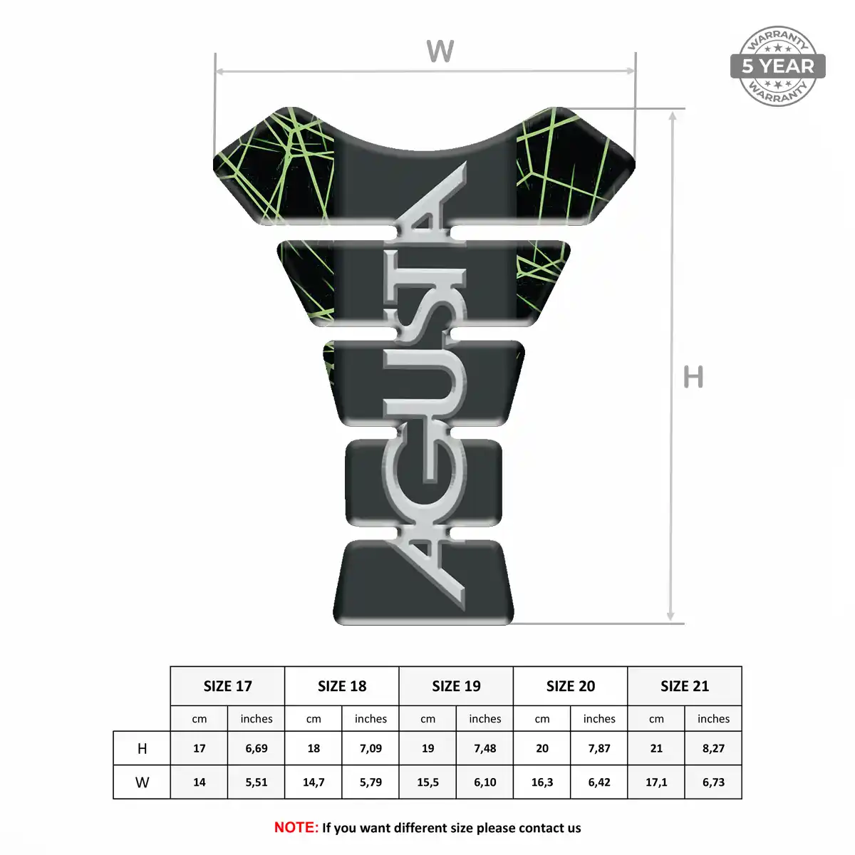 Agusta Tank Protector Pad Motorbike Sleek Style
