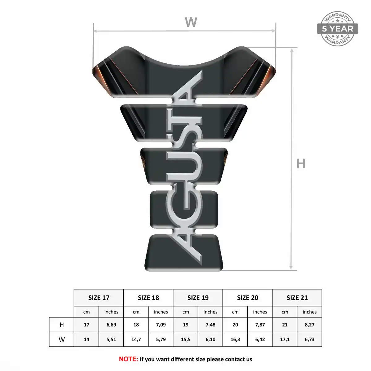 Agusta Tank Protector Pad Motorcycle Sleek Style