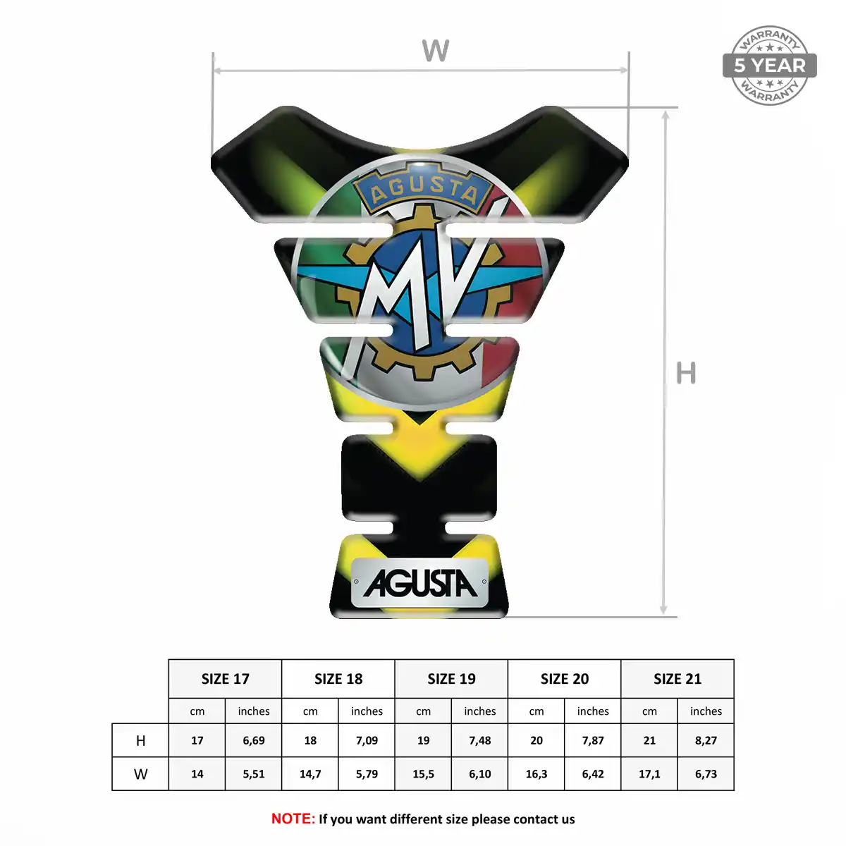 Agusta Tank Protector Pads Motorcycle Elite Finish