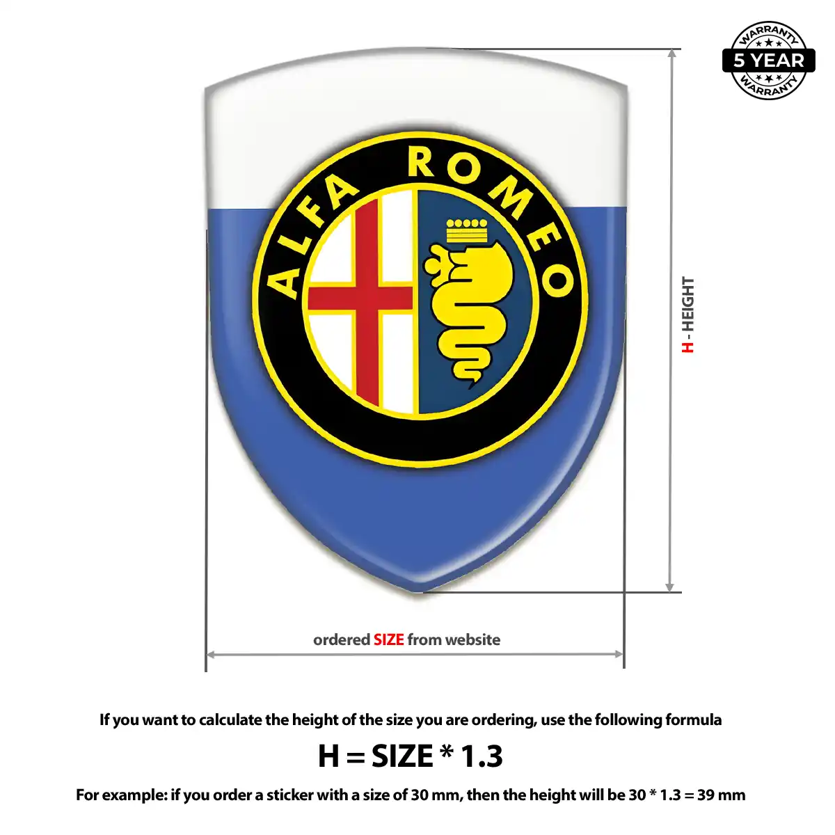 Alfa Romeo 3D Badge Sticker Deluxe Edition