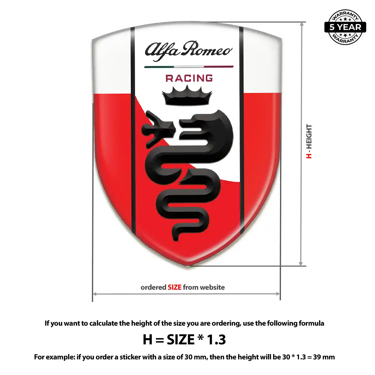 Alfa Romeo 3D Badge Sticker Elite Finish