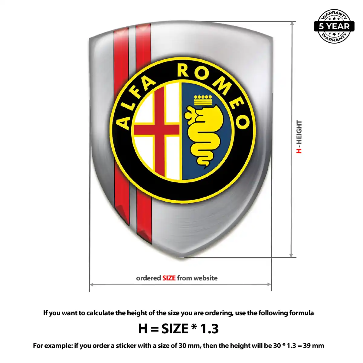 Alfa Romeo 3D Badge Sticker Prestige Line