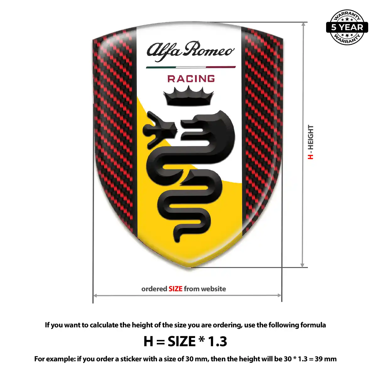Alfa Romeo 3D Badge Sticker Prime Quality