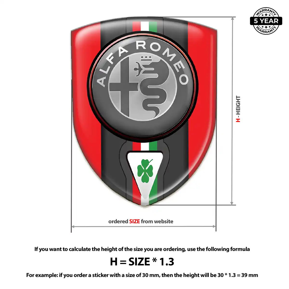 Alfa Romeo 3D Badge Sticker Refined Design