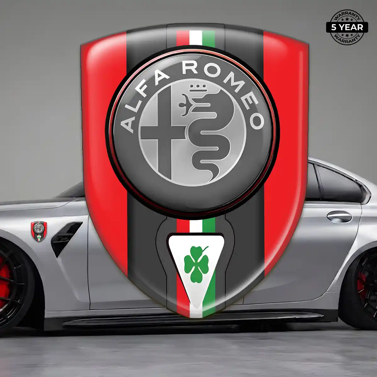Alfa Romeo 3D Badge Sticker Refined Design