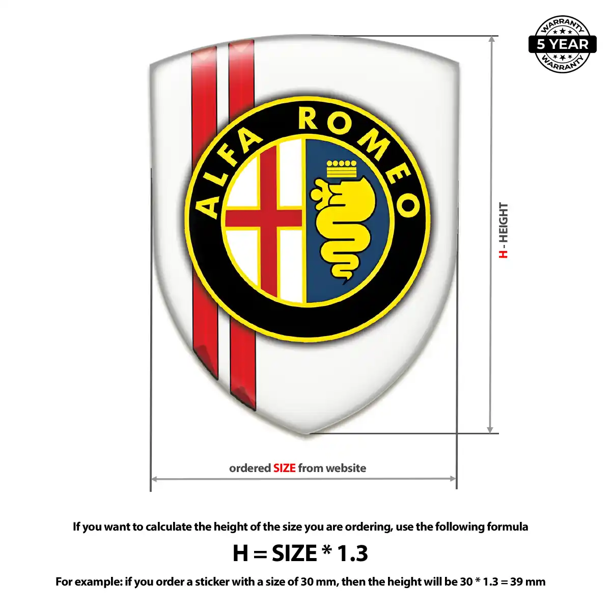 Alfa Romeo 3D Badge Sticker Signature Grade