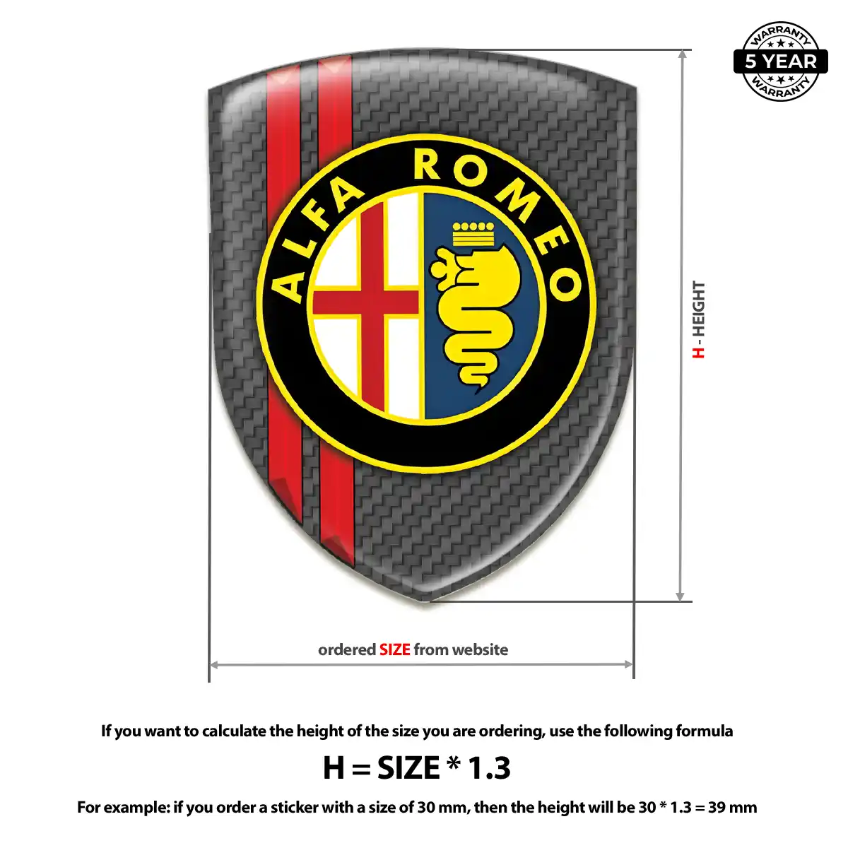 Alfa Romeo 3D Badge Sticker Sleek Style
