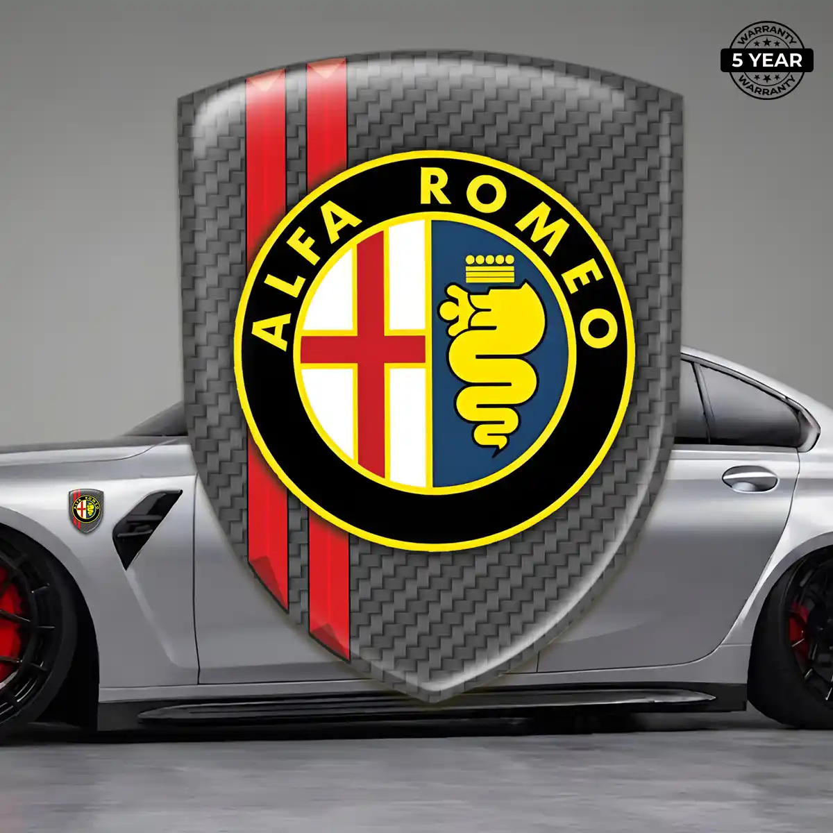Alfa Romeo 3D Badge Sticker Sleek Style