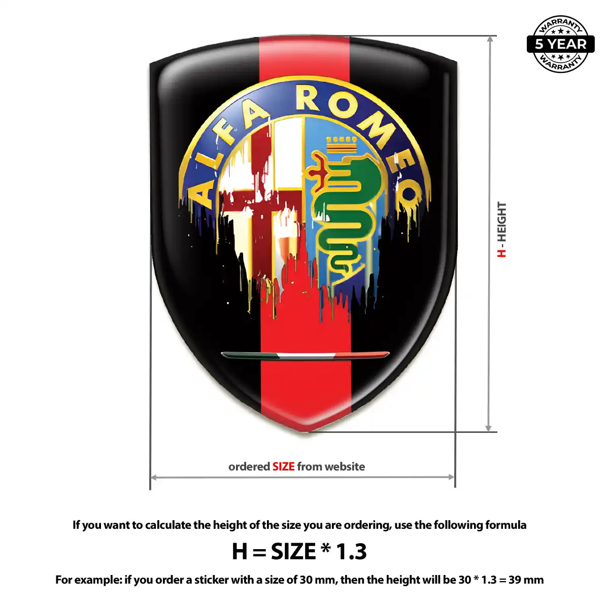 Alfa Romeo 3D Badge Sticker Superior Craft