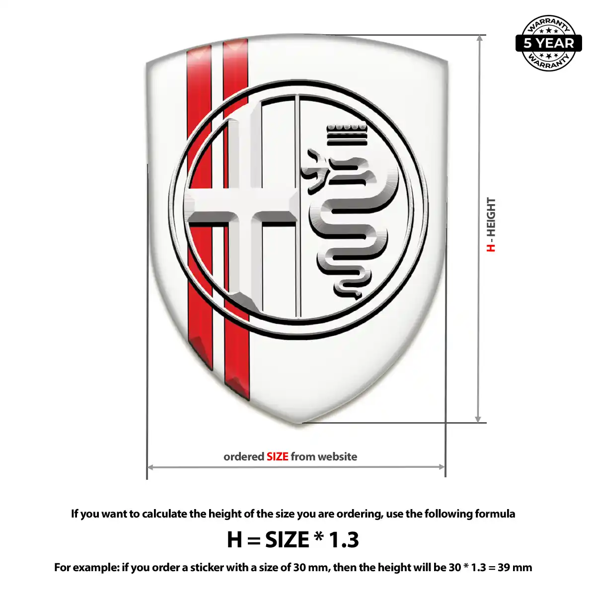 Alfa Romeo 3D Domed Sticker Prestige Line