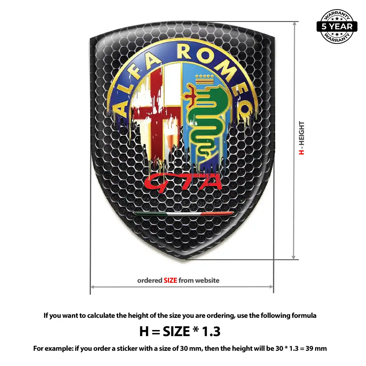Alfa Romeo 3D Domed Sticker Refined Design