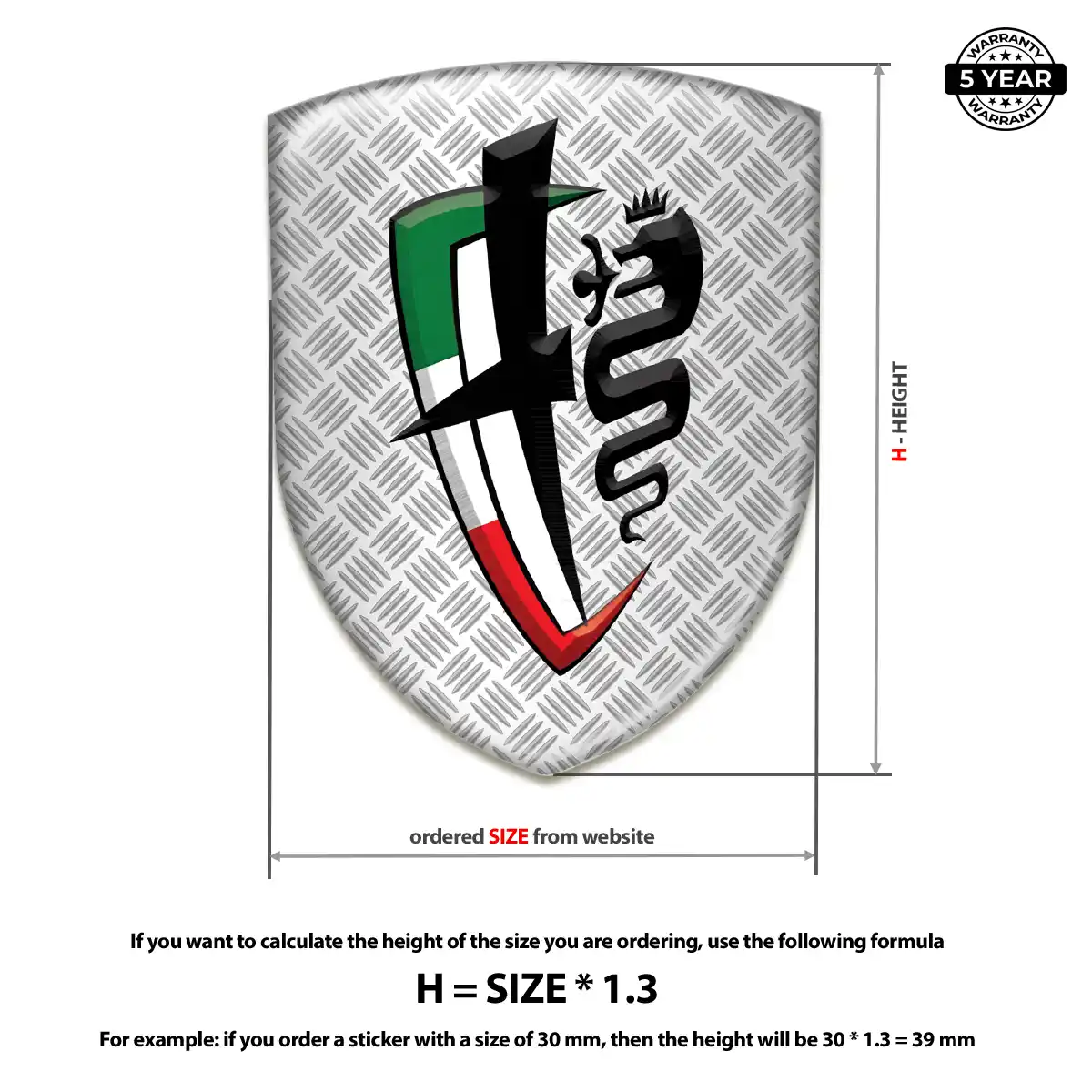 Alfa Romeo 3D Domed Sticker Signature Grade