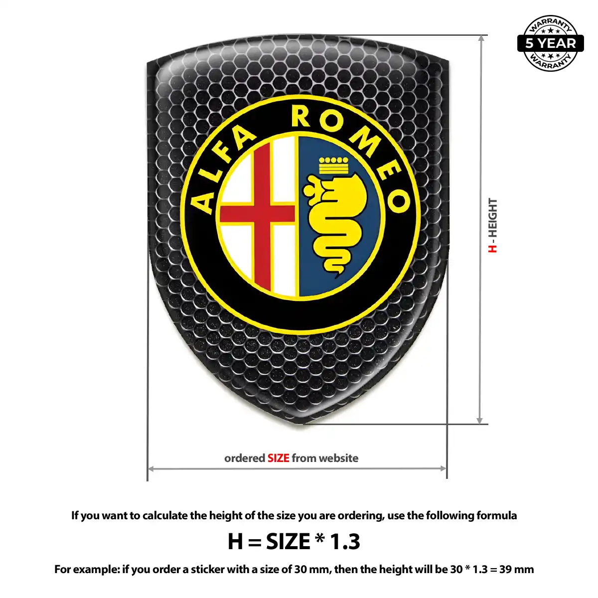 Alfa Romeo 3D Domed Sticker Superior Craft