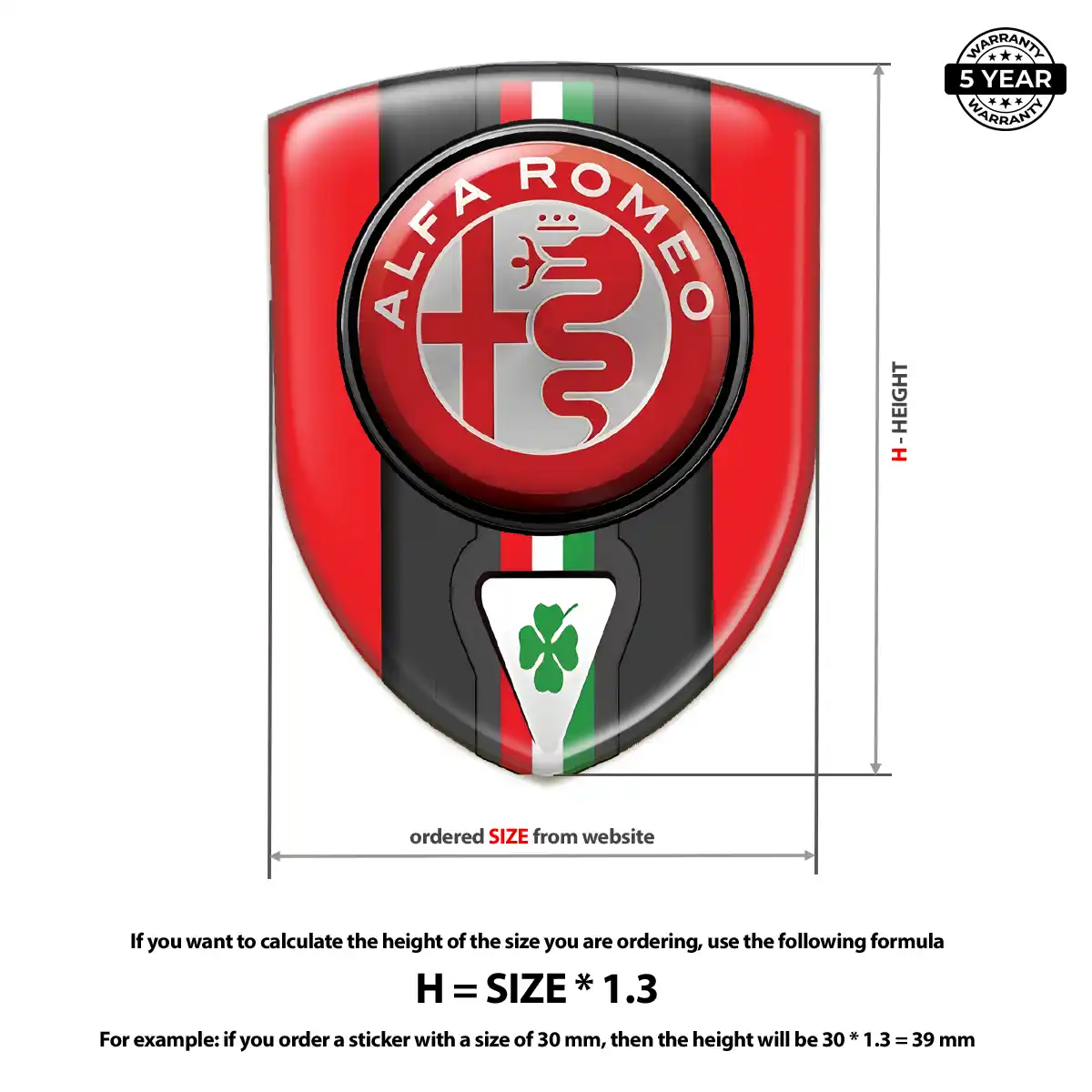 Alfa Romeo 3D Emblem Sticker Deluxe Edition