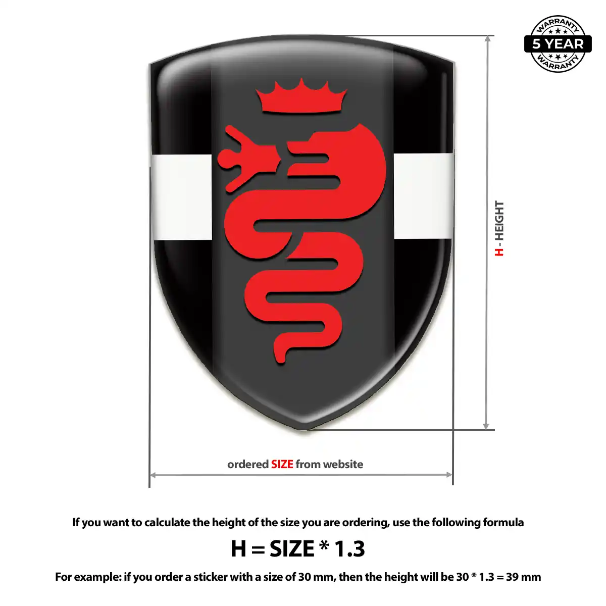 Alfa Romeo 3D Emblem Sticker Elite Finish