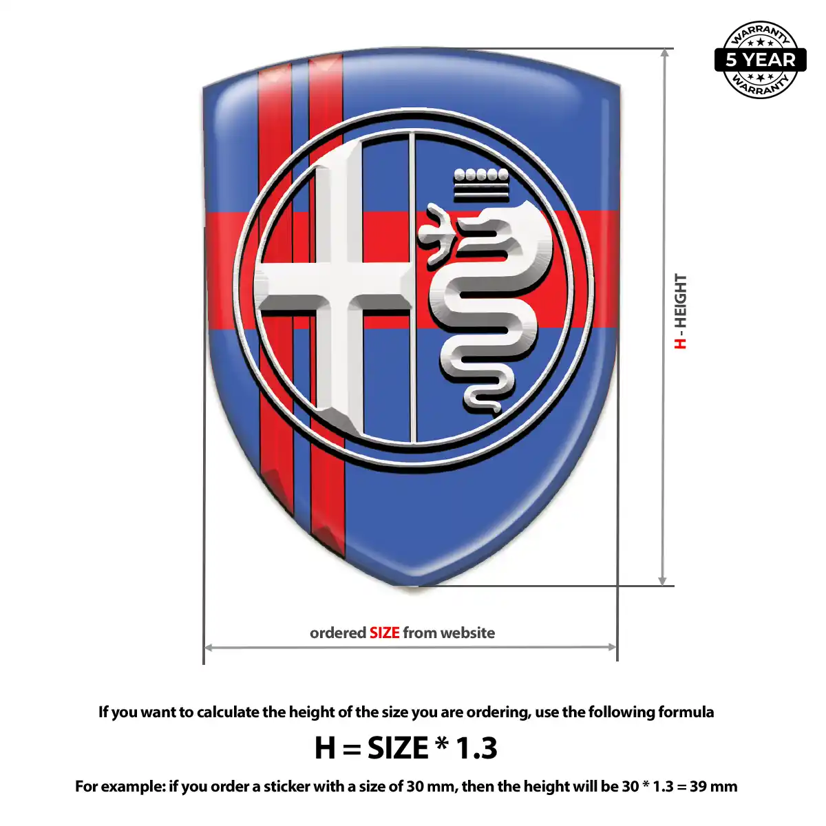Alfa Romeo 3D Emblem Sticker Prestige Line