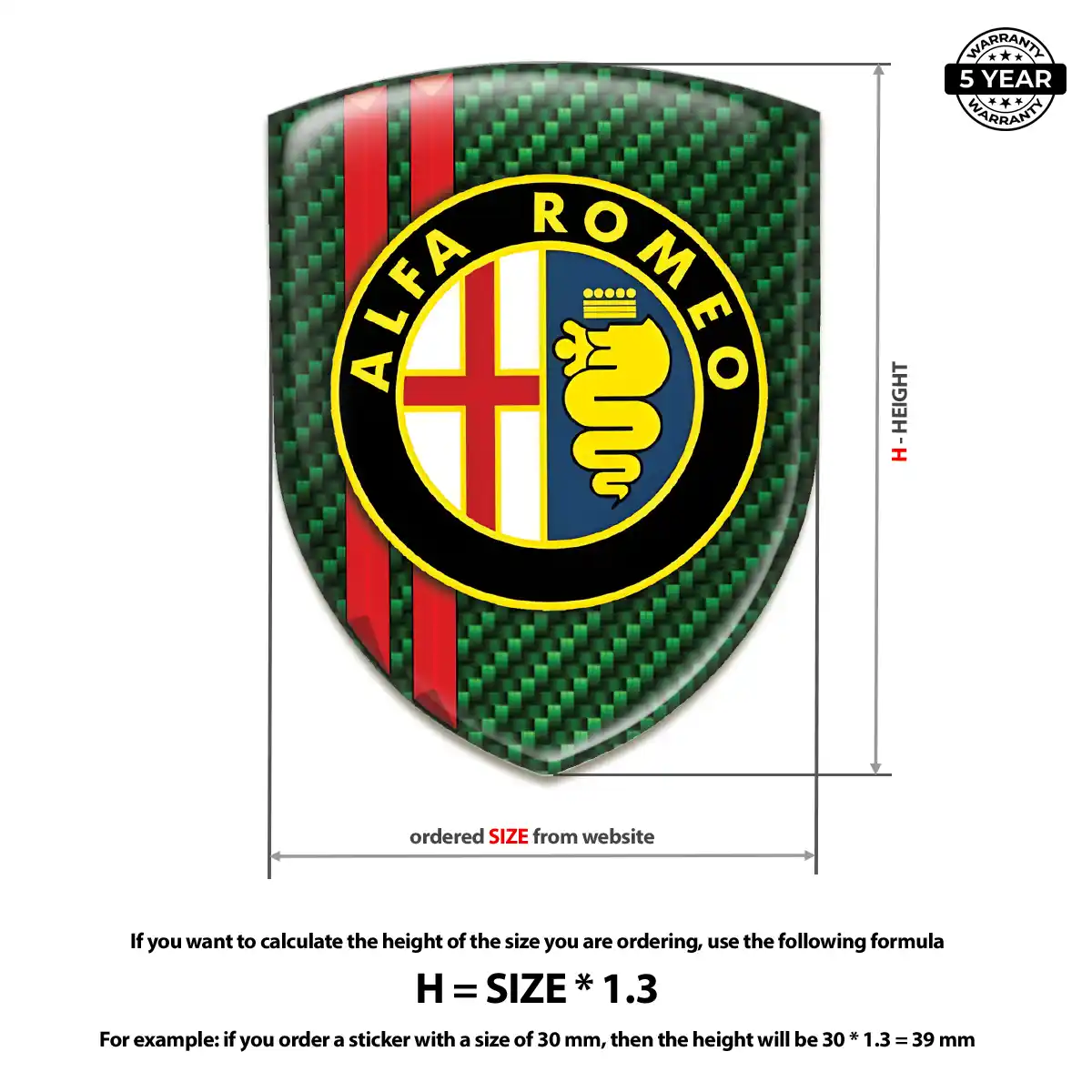 Alfa Romeo 3D Emblem Sticker Prime Quality