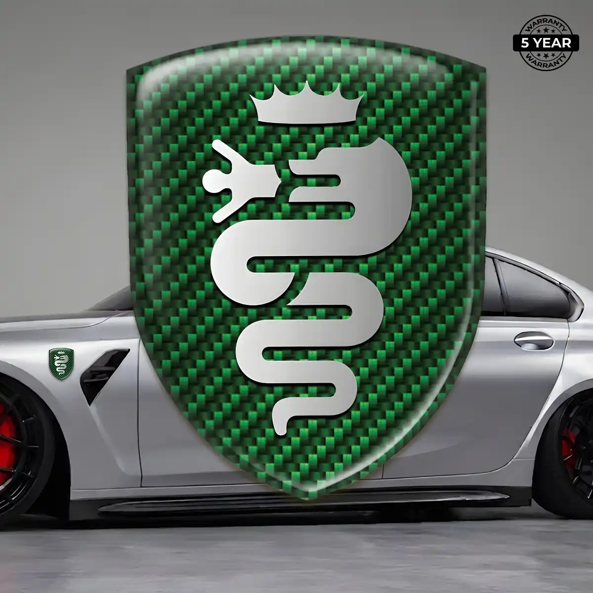 Alfa Romeo 3D Emblem Sticker Refined Design