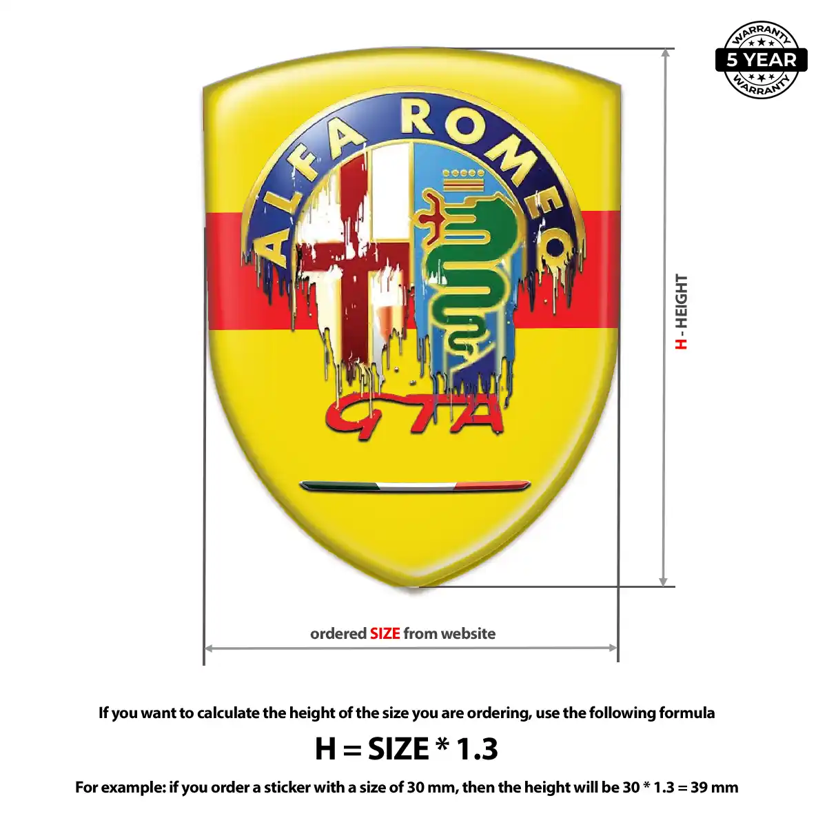 Alfa Romeo 3D Emblem Sticker Signature Grade